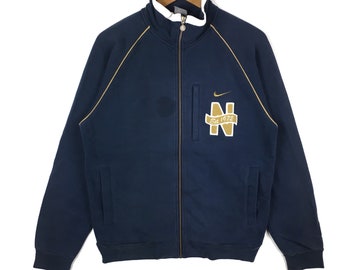 ヴィンテージ ナイキ ブルー ジッパー セーター、刺繍スウッシュ、Lサイズ