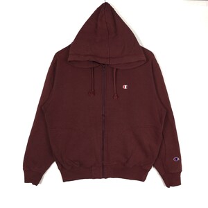 Vintage 90s Champion Hoodie Sweatshirt Champion Basic Logo Maroon Pullover Large Size Jumper Hip Hop Swag Streetwear Lo Life Clothing