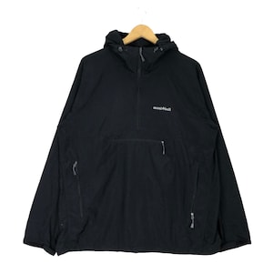 Vintage MONT BELL Half Zipper Outdoor Jacket Hiking Black Colour Large Size
