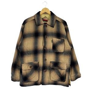 Vintage 90s mussuhu brown tartan shadow flannel shirt size medium