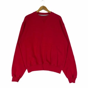 Vintage 90s Champion Sweatshirt Champion Basic Logo Crewneck Red Pullover Medium Size Jumper Hip Hop Swag Streetwear Lo Life Clothing
