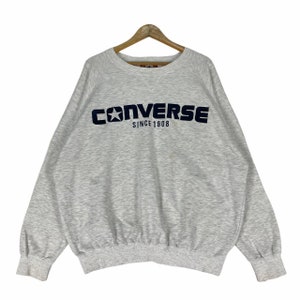 Vintage 90s Converse Sweatshirt Crewneck Big Logo Chuck Taylor All Star Usa American Basketball Size 2L