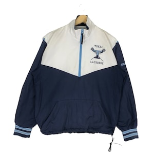 Vintage Tokai Lacrosse Navy Lightweight Jacket Full Zipper Multi Colour Small Size