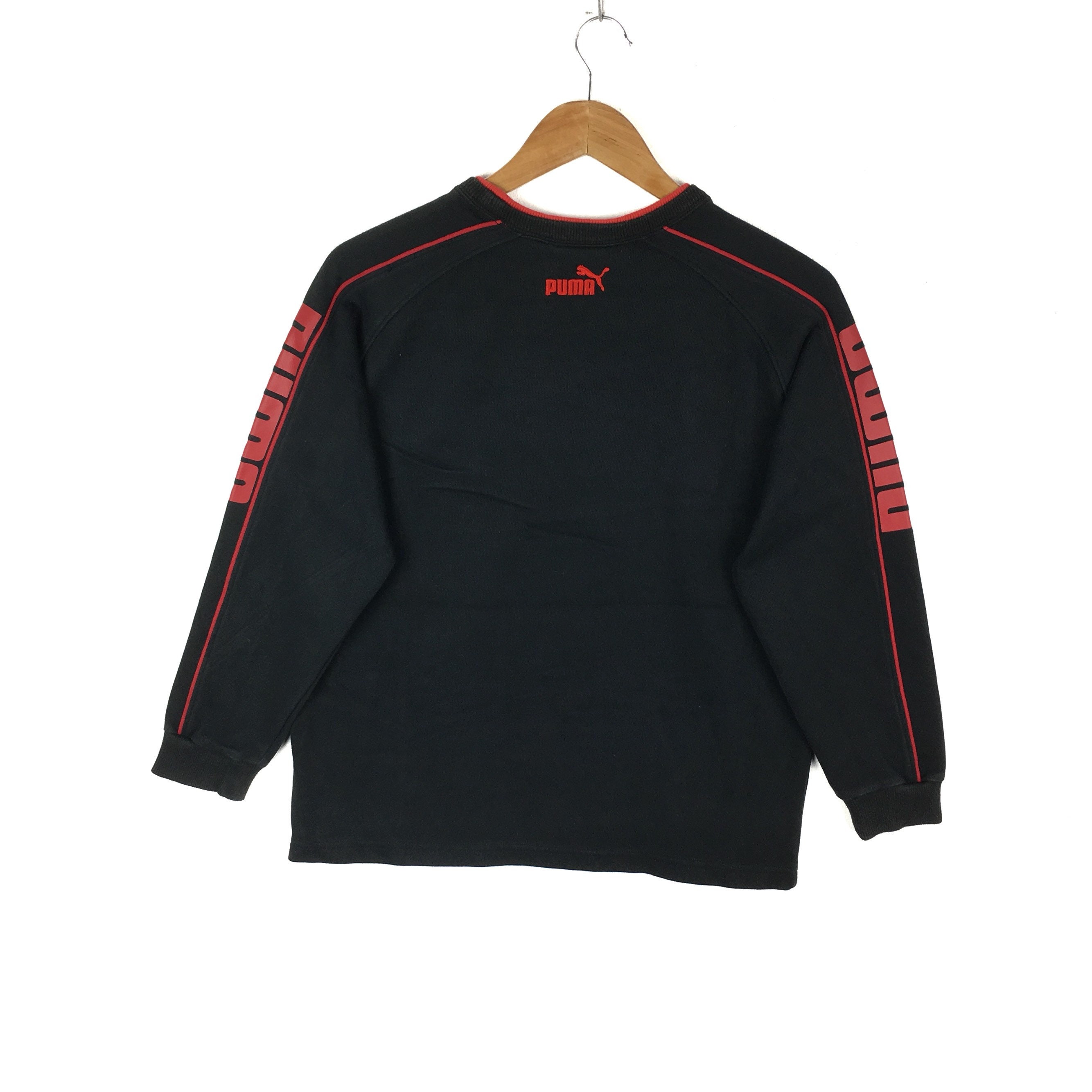 Puma Big Logo Crewneck Sweatshirt Black Colour Small Size - Etsy