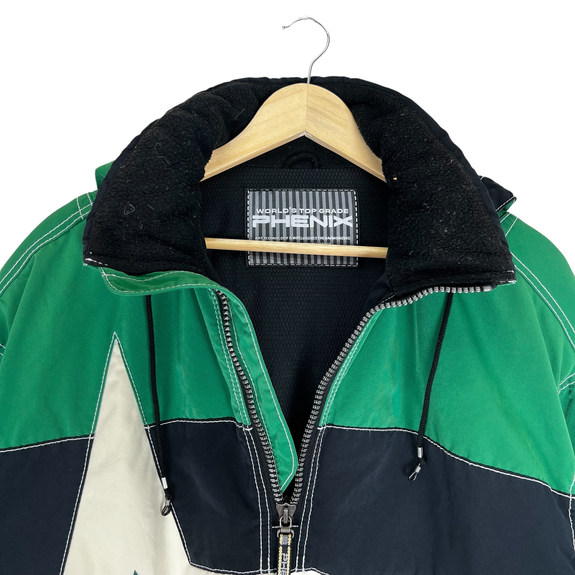Vintage Phenix Ski Jacket: Colourblock Half-zip Pullover (large