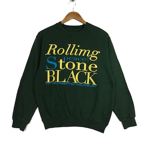 Rolling Stones-sweater band ronde hals vredesgroen ontwerp kleur kleding trui medium