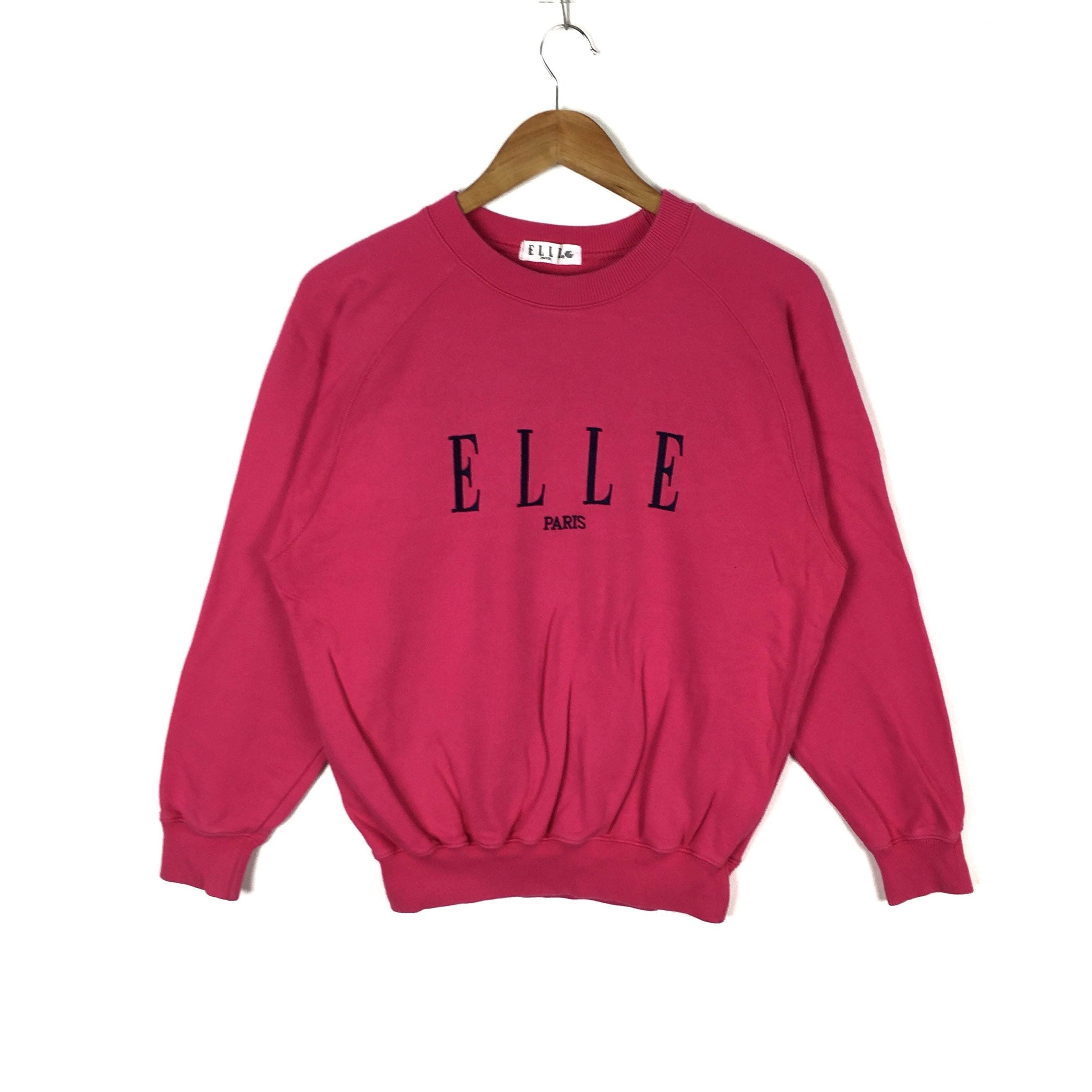 ELLE Paris Sweatshirt Elle Big Logo Embroidery Crewneck Elle