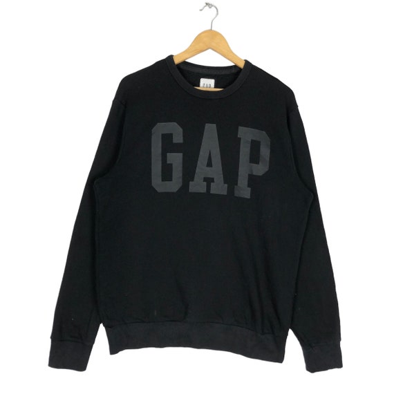 Gap Big Logo Sweatshirt Crewneck Pullover Navy Black Colour Medium Size Etsy