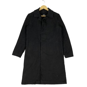 A.P.C France Designer Button Trench Coat Long Jacket Black Colour Size Small