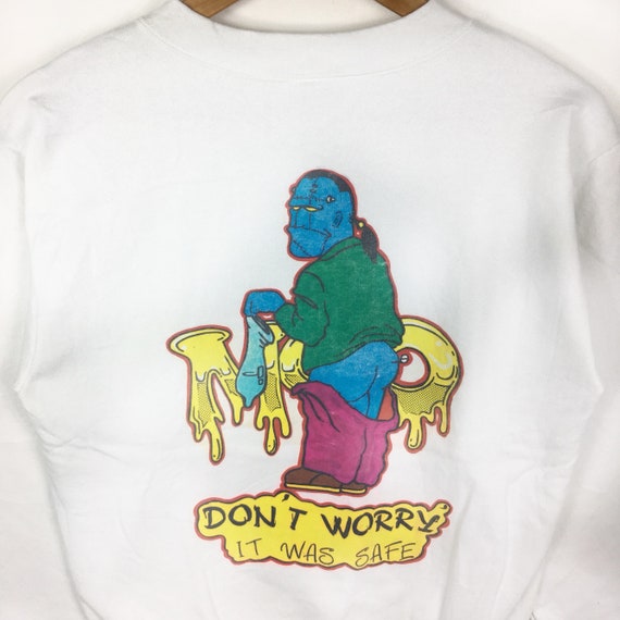 Vintage 90s FRANKENSTEIN Sweatshirt White Colour … - image 2