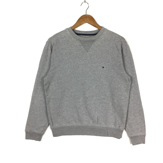 TOMMY HILFIGER Small Logo Sweatshirt Grey Colour Pullover - Etsy