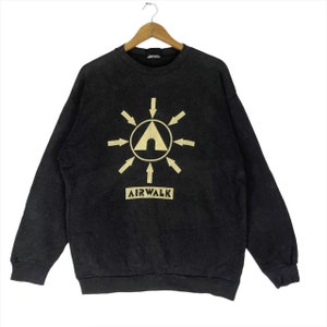 Vintage 90s AIRWALK Sweatshirt Medium Size Shirt Hip Hop Lo Life Skater Skateboarding Streetwear Clothing