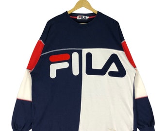 Fila Biglogo Spellout Designer Pullover Crewneck Sweatshirt