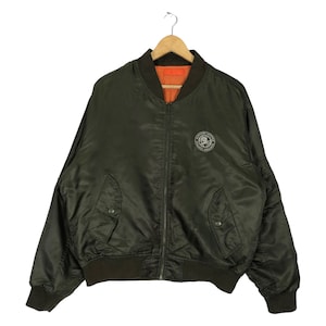 Suntory Coffee Bomber Jacket Full Zipper  Bomber Flight Jacket Green Colour Size Large