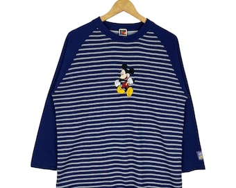 Micky Maus gestreifter Pullover Longsleeve Sweatshirt