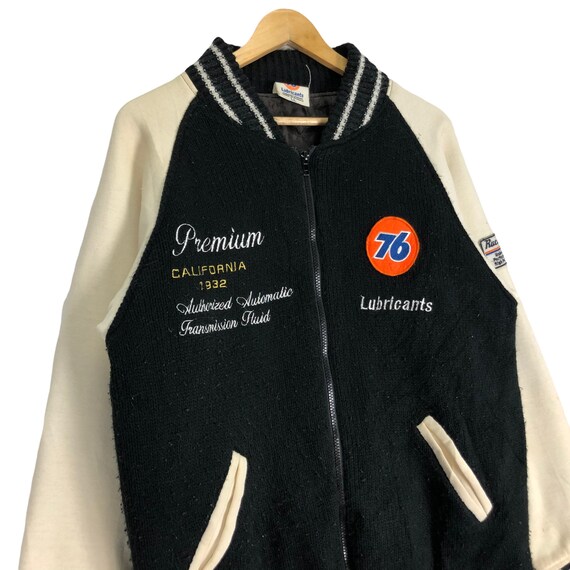 Vintage 76 Lubricant Knit Wool Varsity Jacket High School