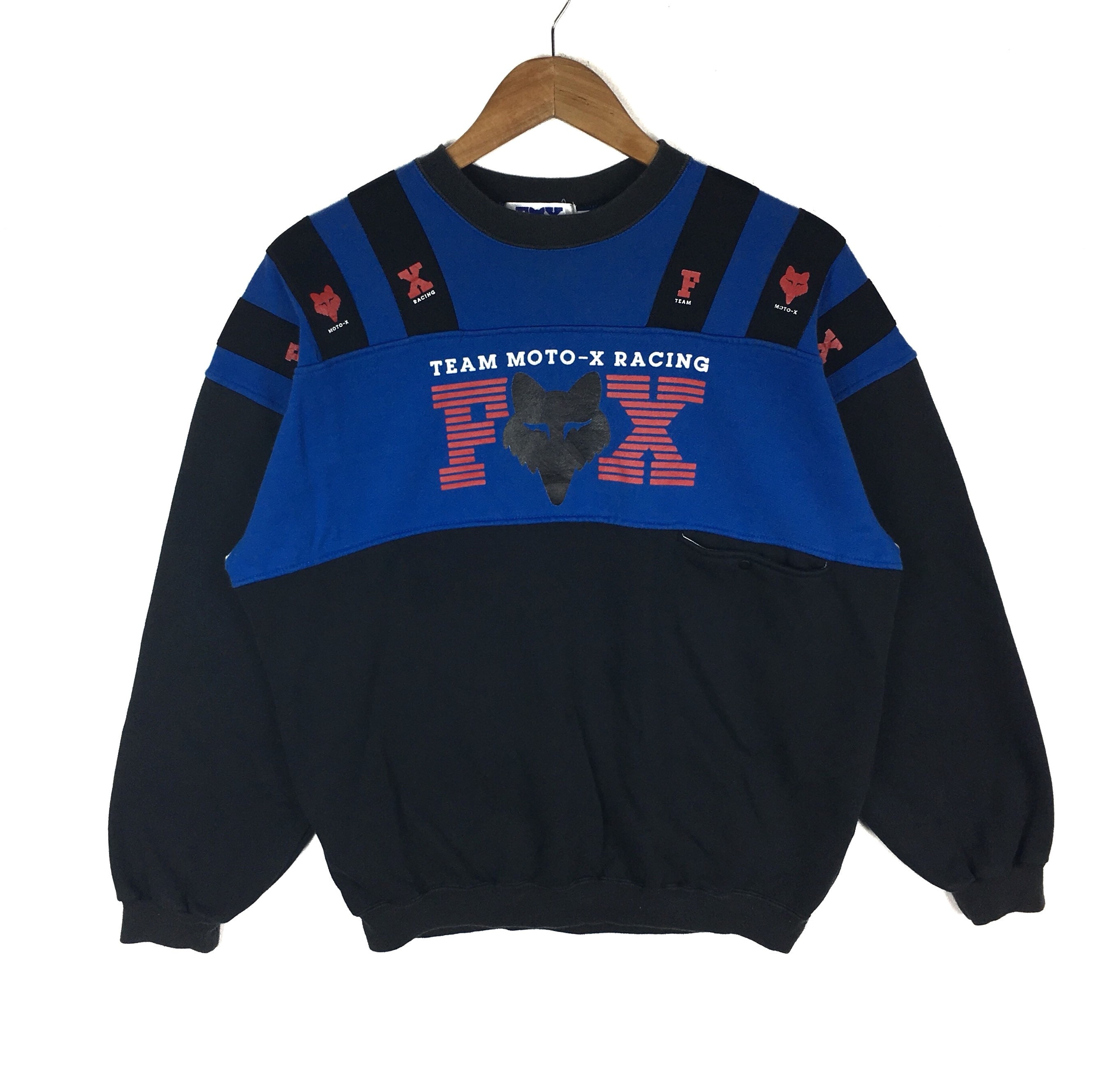 Vintage 90's Fox Racing Team Motocross Blue Long Sleeve