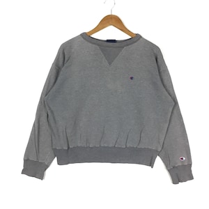 Vintage 90s Champion Sweatshirt Champion Basic Logo Crewneck Grey Pullover Large Size Jumper Hip Hop Swag Streetwear Lo Life Clothing