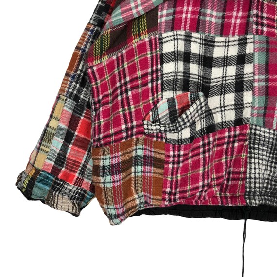 Patchwork design hoodie zipper jacket Japanese Br… - image 4
