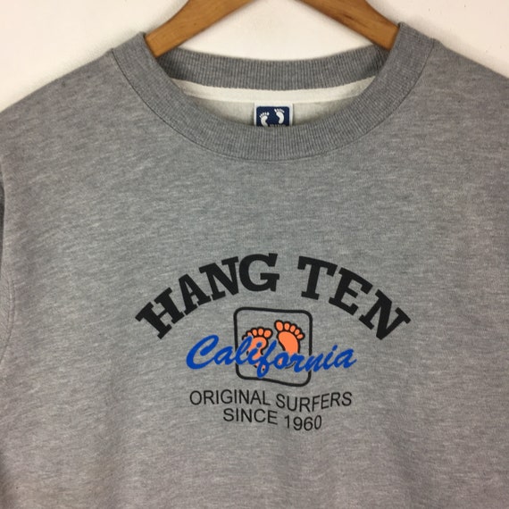 トップス 60s HANG TEN vintage sweat shirt Hang Ten California Crewneck Sweatshirt Surfers Surfing Grey