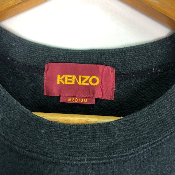 KENZO Flower Sweatshirt Crewneck Big Spellout Black Colour Pullover Jumper Designer Branded Lo Life Streetwear Kenzo Clothing Medium Etsy