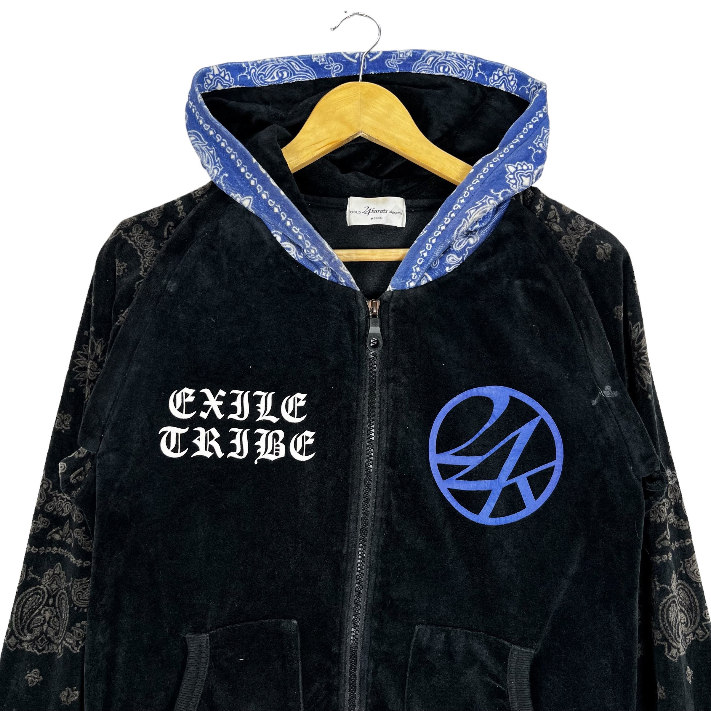 24 Karat Japan Exile Tribe Hoodie Paisley Sweatshirt - Etsy