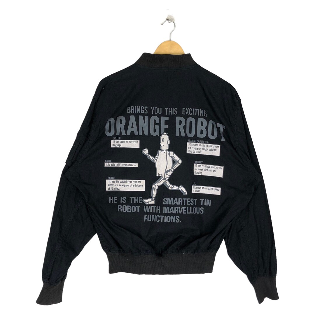 Robotics Racer Jacket Orange Robot Varsity Zipper Jacket - Etsy
