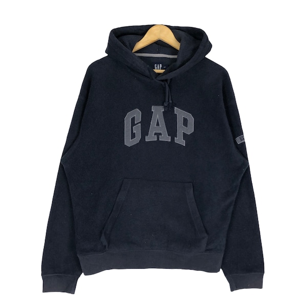 Gap Fleece Spellout Hoodie Sweatshirt Crewneck Sweater Black Smoke Colour Size Medium