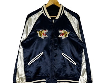 Número de la parte posterior Sukajan Japón tigre Souvenir universitario Reversible