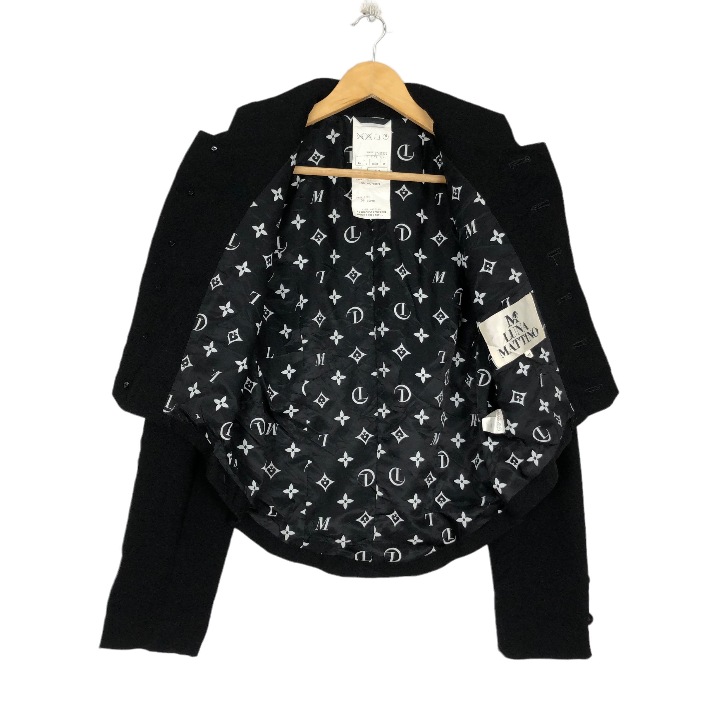 ジャケット・アウター LUNA MATTINO Leather gown coat Luna Mattino Cropped Button Monogram Inside Jacket - Etsy