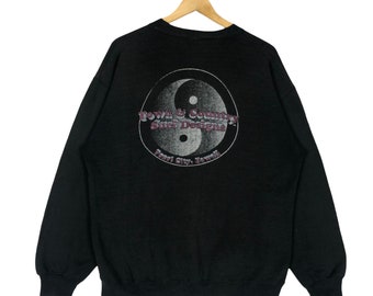 Vintage 90s T&C Surf Designs Crewneck Sweatshirt - Black Pullover (X Large)