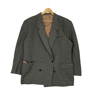 Vintage 90s Christian Dior Double Breasted Blazer Grey Colour Large Size Button