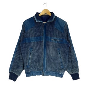 Rotary group indigo zipper bomber jacket