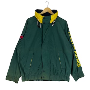 TOMMY HILFIGER Spellout Windbreaker ColourBlock Zipper Large Size