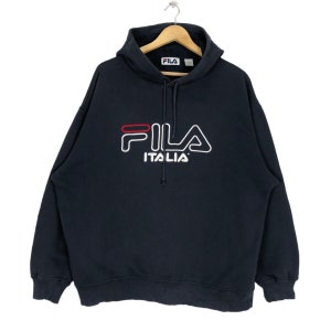 Vintage Fila Spellout Biglogo Hoodie Sweatshirt