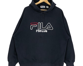 Vintage Fila Spellout Biglogo Hoodie Sweatshirt