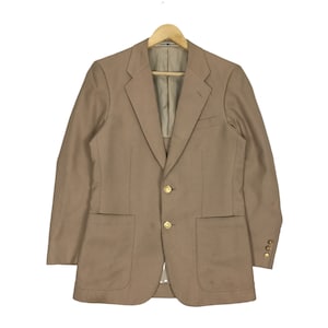 Raro Vintage Lacoste Jaqueta Leve Blazer Casaco Desgaste Do Escritório Cor Marrom Tamanho Médio
