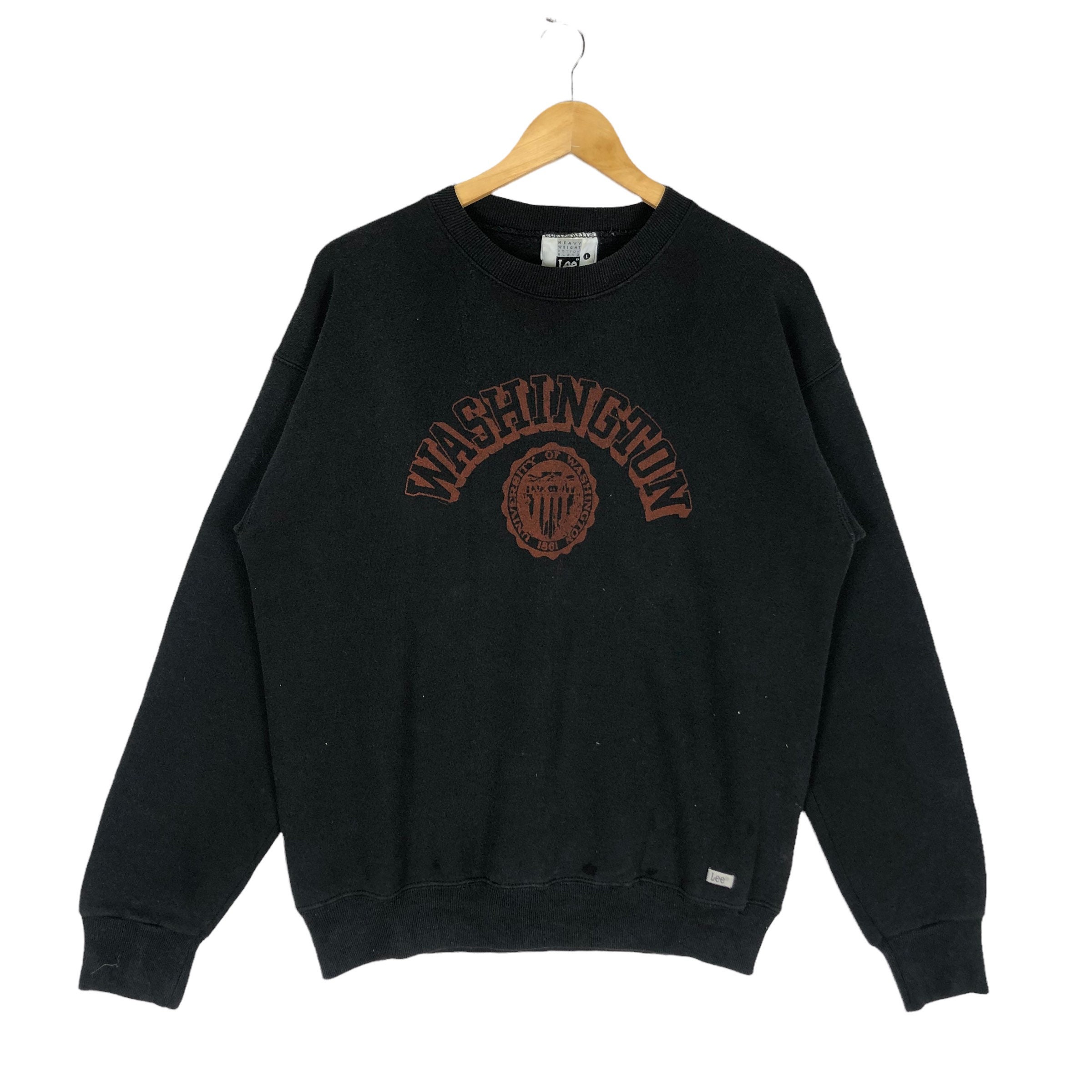 Vintage 90s University Of Washington 1881 Crewneck Sweatshirt Big Logo Pullover Jumper Large Size