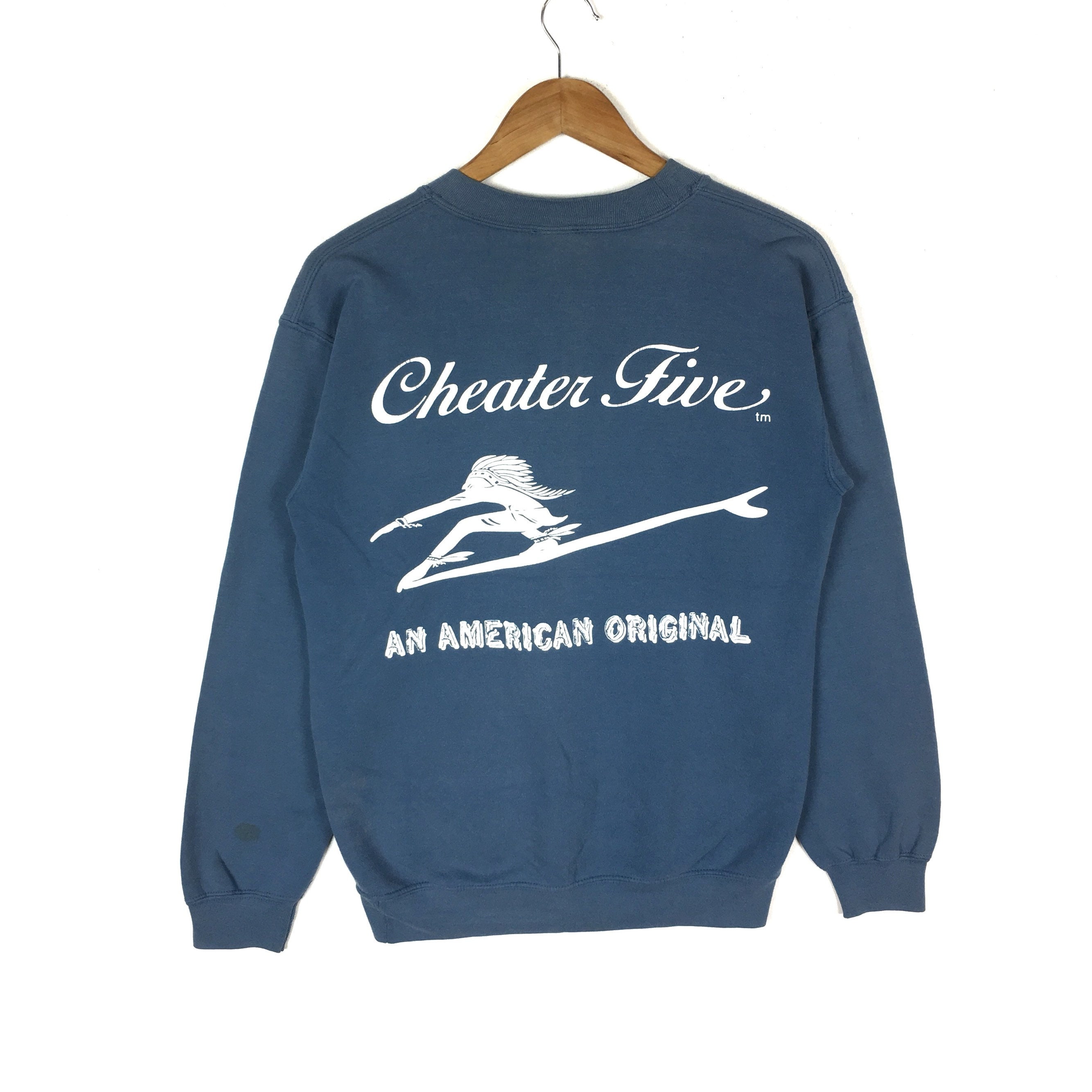 Cheater Five Surfing Sweatshirt Big Logo Printed Blue Colour Small Size ...