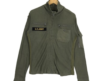 AVIREX A75 Zipper Military Jacket Spellout Embroidery Green Colour Medium Size