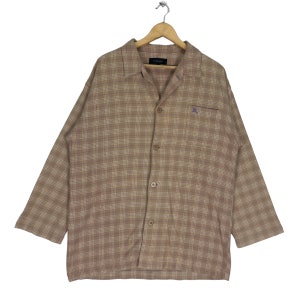 Vintage Burberry Plaid Single Pocket Button Up Shirt