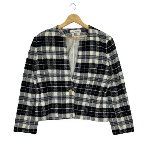 Miss chloe tartan single button jacket