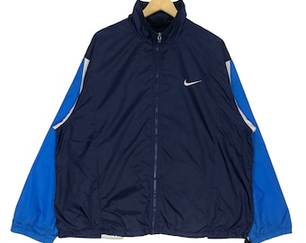 Nike Vintage Men’s Blue and White Windbreaker Large Size