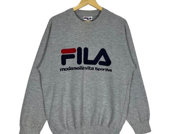 Vintage Fila Biglogo Spellout Designer Pullover Crewneck Sweatshirt