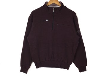 Sudadera vintage Le Coq Sportif de los años 90 con media cremallera (talla M)