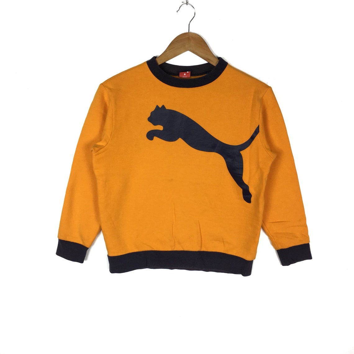 Puma Big Logo Crewneck Sweatshirt Yellow Colour Small Size - Etsy