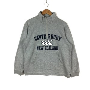 CANTERBURY Of New Zealand Half Zipper Sweatshirt Grey Colour Large Size Pullover Jumper Streetwear Sportswear Hip Hop Lo Life Clothing
