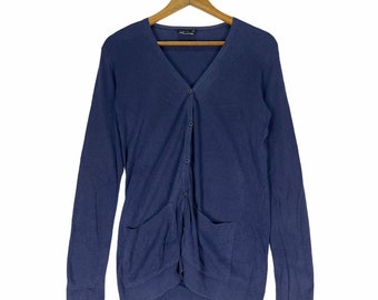 Vintage 90s Agnes B Paris Snap Button Cardigan Brown Made in