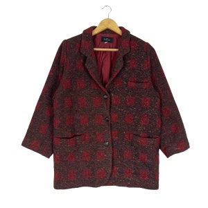 Sanyo soleil women tartan wool button jacket