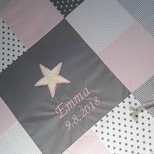 Patchwork crawling blanket baby with name 4 cm volume fleece image 2